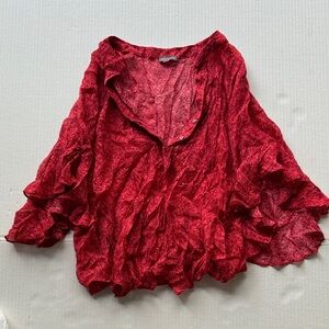 Vince Camuto Crimson Ruffle Sleeve Blouse